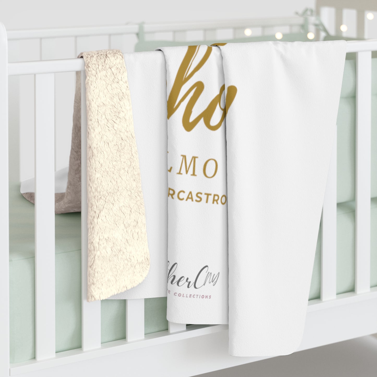 Manta polar Salmo 150 blanca Sherpa