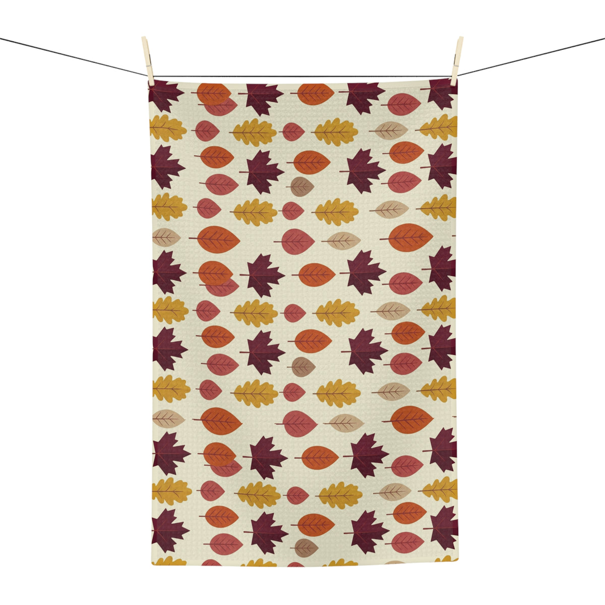 Autumn Leaves Microfiber Tea Towel — Fall Leaf Pattern Kitchen Towel