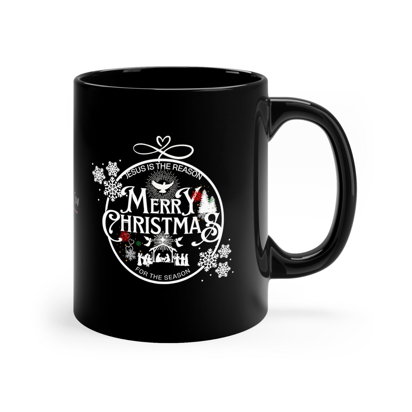 Merry Christmas Jesus is the Reason for the season 11oz Black Mug