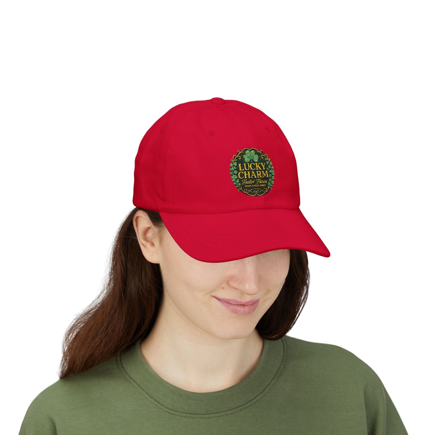 Luck Charm Feelin' Fierce Irish Vibes Only Embroidered Dad Cap