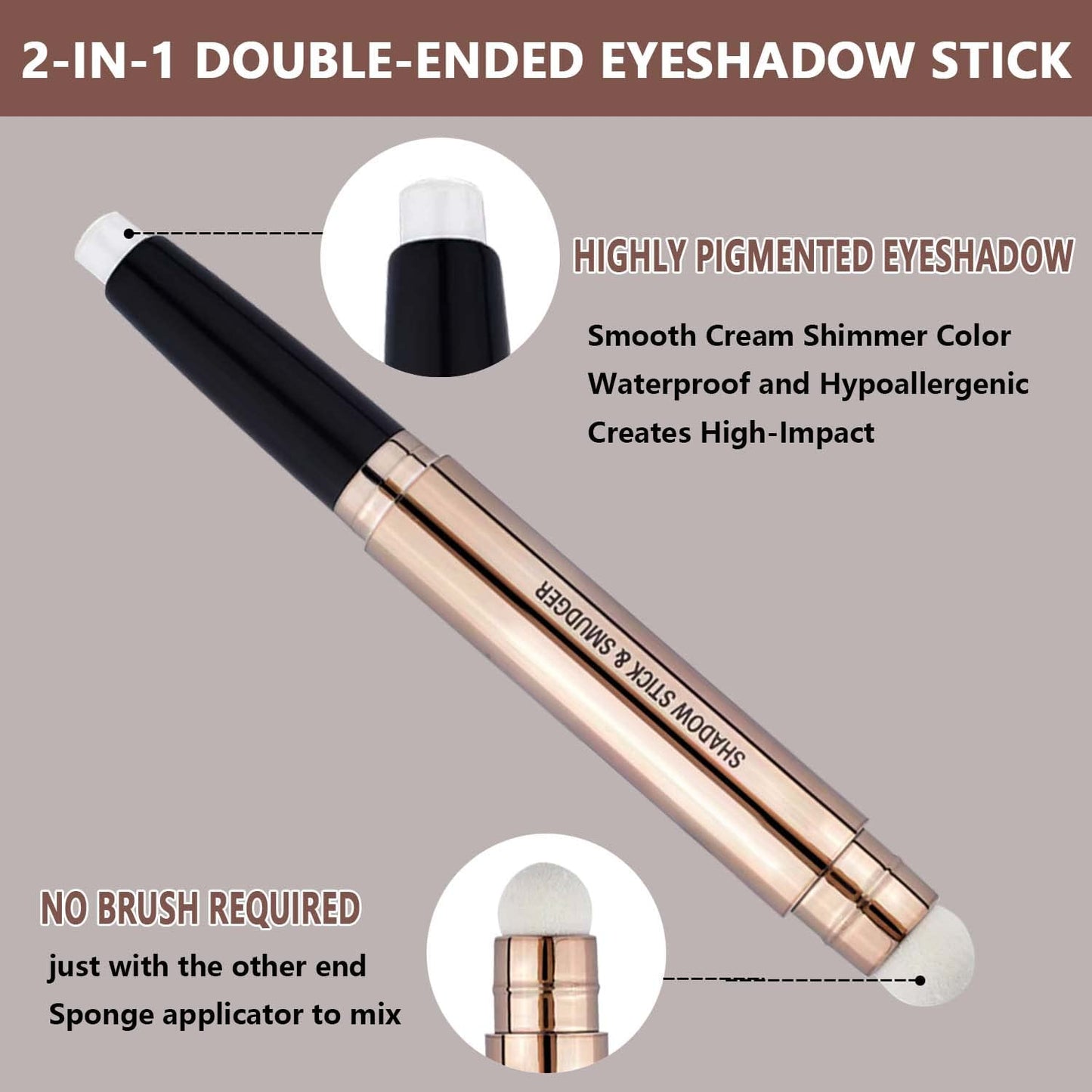 White Eyeshadow Stick Makeup,Cream Shimmer Smooth Glitter Eye Shadow Pencil Base Primer Palette, Waterproof Long Lasting EyeShadow Pen White Liner, Highlighter Stick Multi-Dimensional Eyes Look
