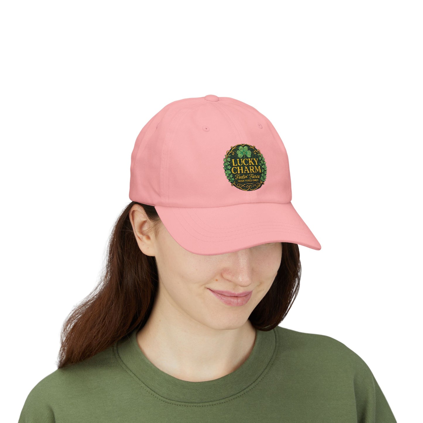 Luck Charm Feelin' Fierce Embroidered Dad Cap — Irish Vibes St. Patrick's