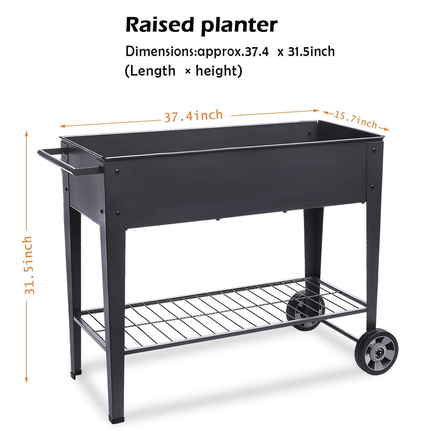 FOYUEE Raised Planter Box with Legs Outdoor Elevated Garden Bed On Wheels for Vegetables Flower Herb Patio