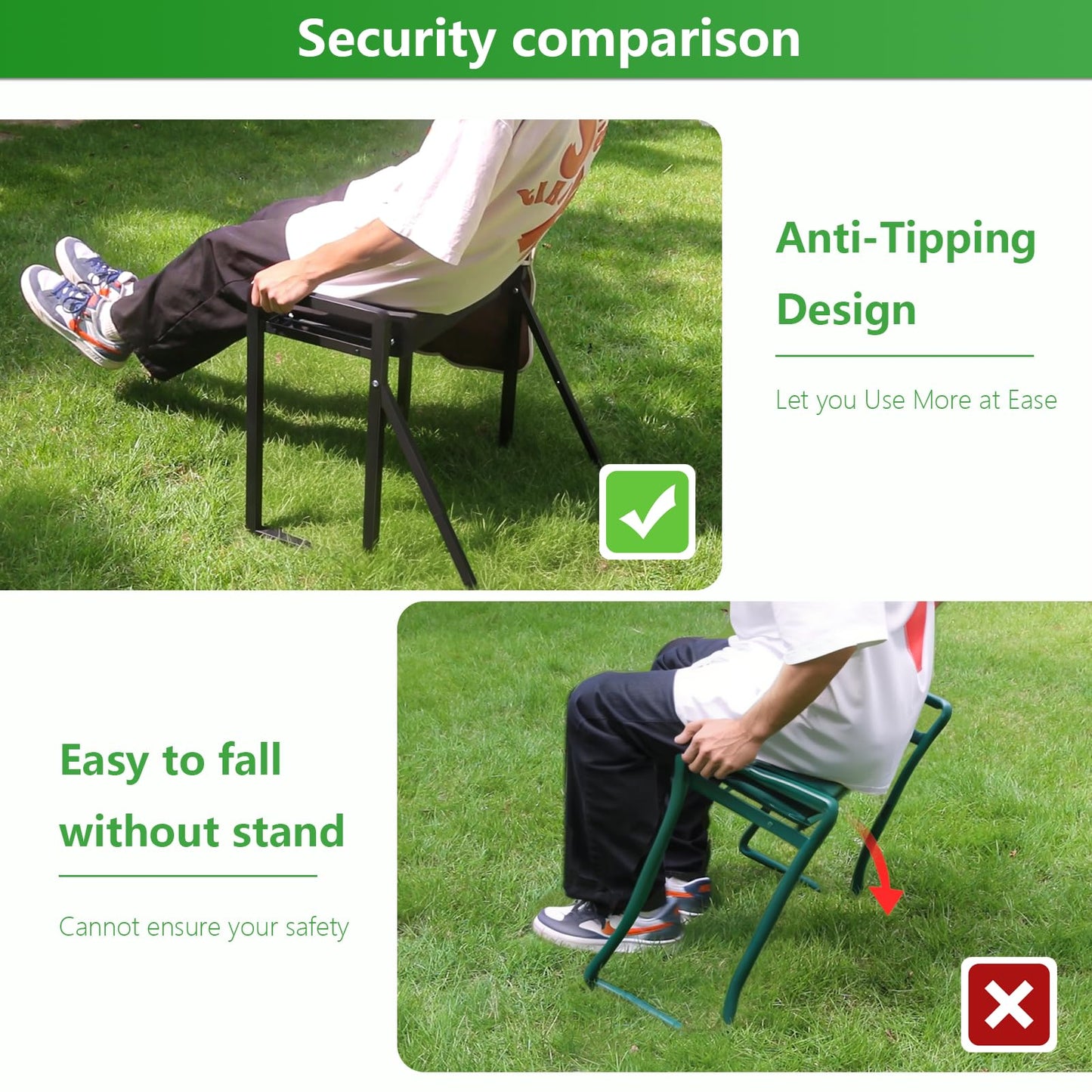 Onadak Upgraded Garden Kneeler and Seat,Foldable Garden Stool Heavy Duty Gardening Bench,Garden Kneelers for Seniors,Great Gardening Gifts for Women and Men, Bench Comes with Tool Pouch & Gloves