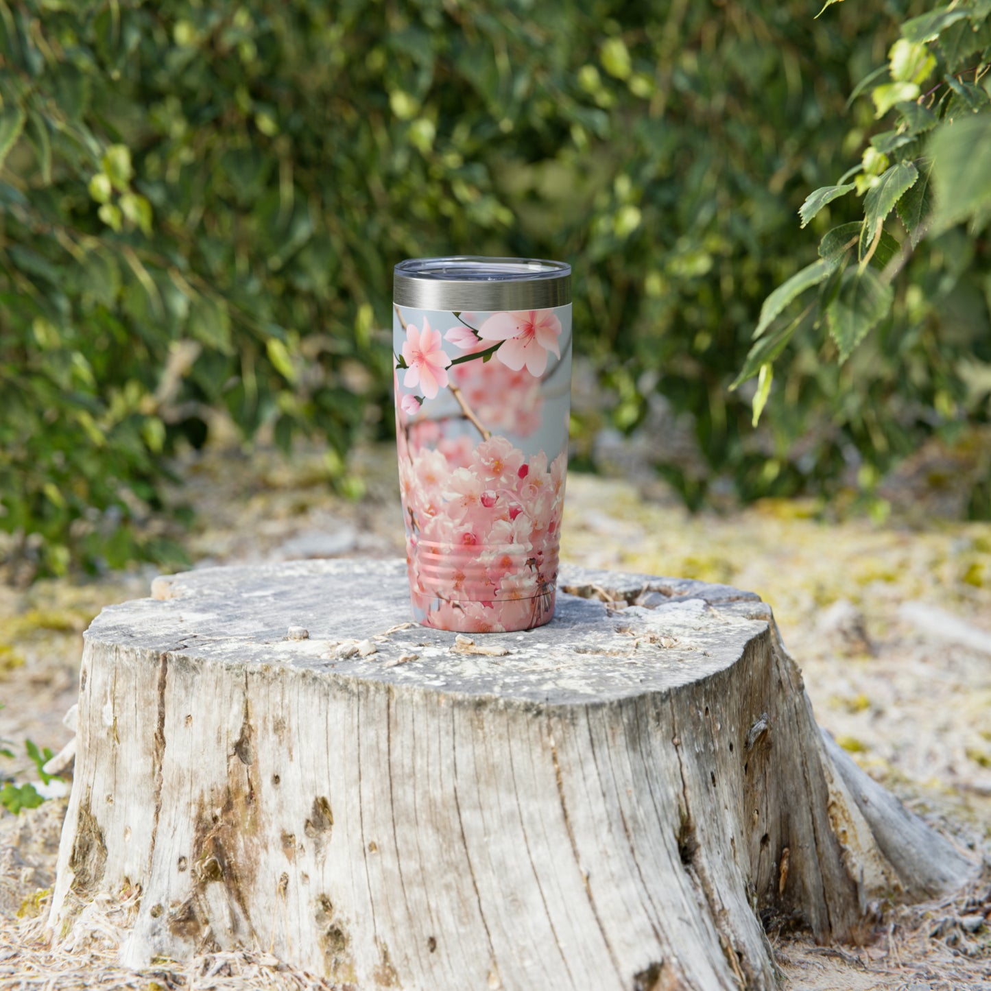 Vaso Cherry Blossom Ringneck, 20 oz, regalo para ella, regalo para él, vasos, vaso de acero inoxidable premium