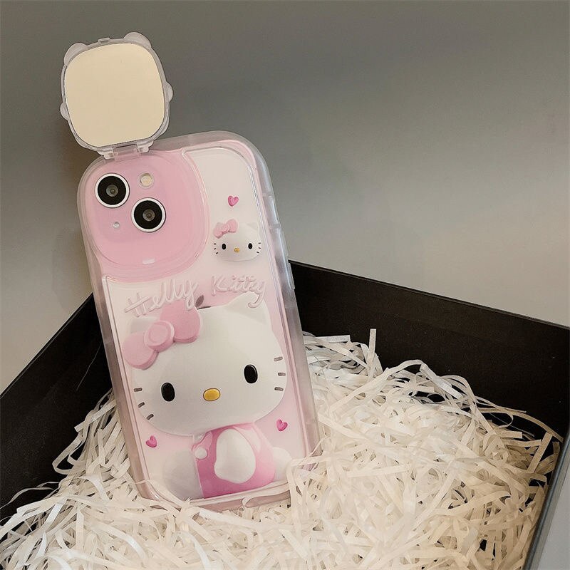 Cajas creativas del teléfono del soporte del espejo del maquillaje de la lente para los iPhones