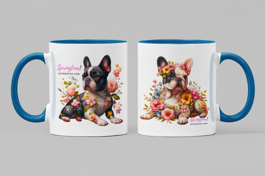 Springtime French Bulldog Accent Coffee Mug: A Splash of Joy for Your Mornings!