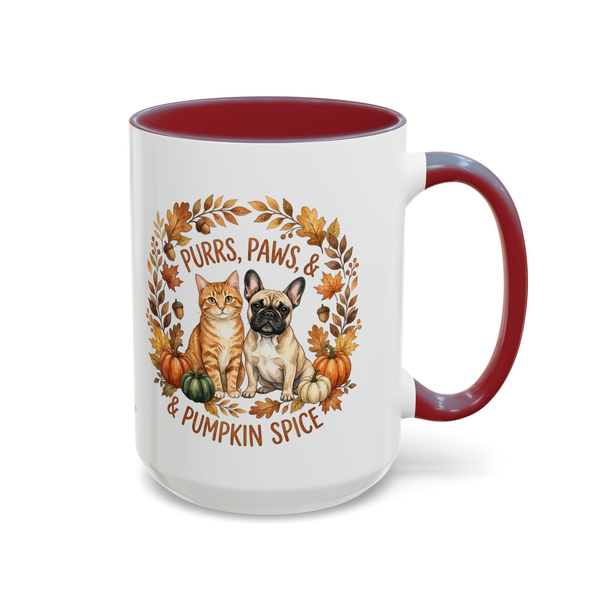 Fall Pet Mug - "Purrs, Paws & Pumpkin Spice" Accent Coffee Mug