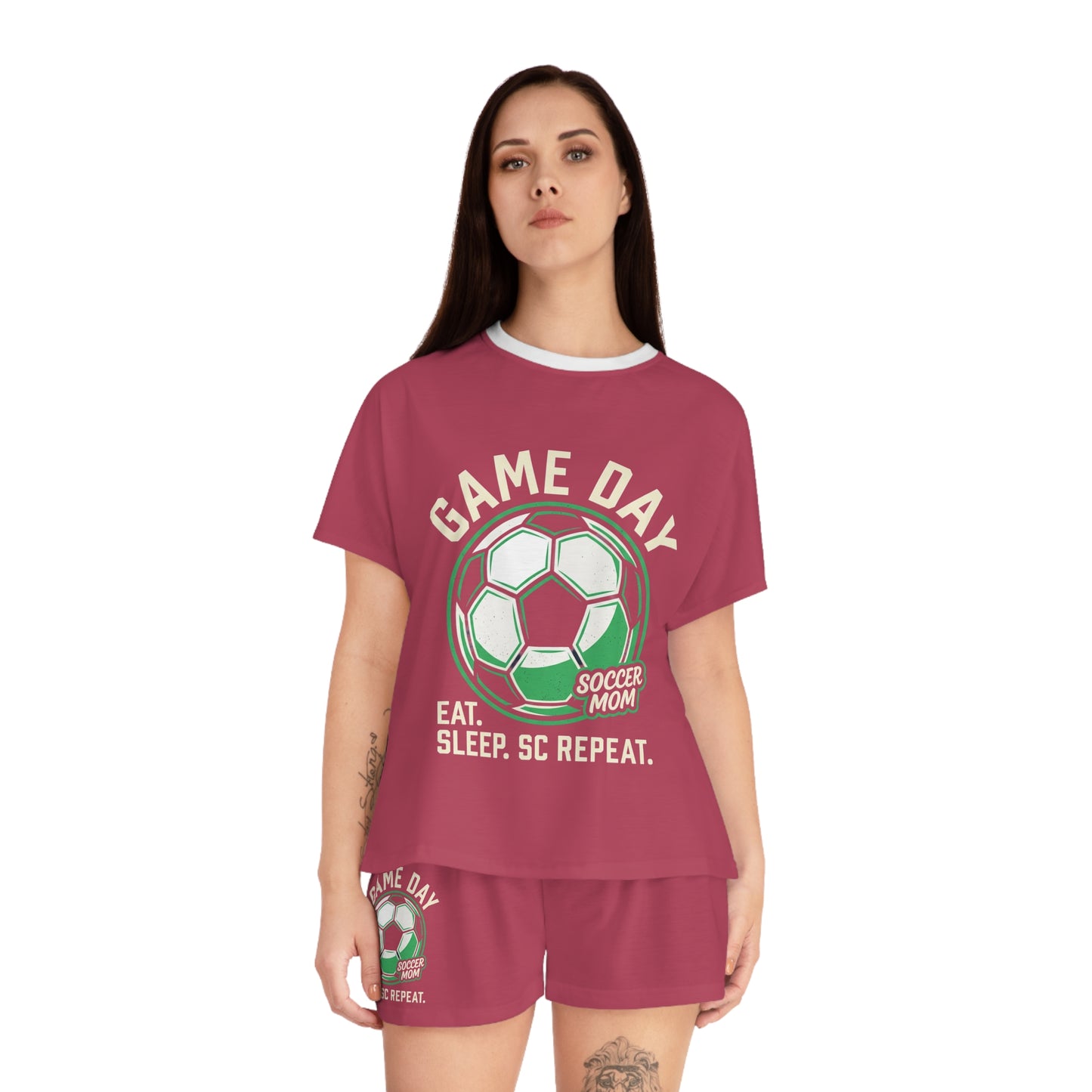 Game Day Women's Pajama Set — "Eat. Sleep. SC. Repeat." Soccer Mom Sleepwear