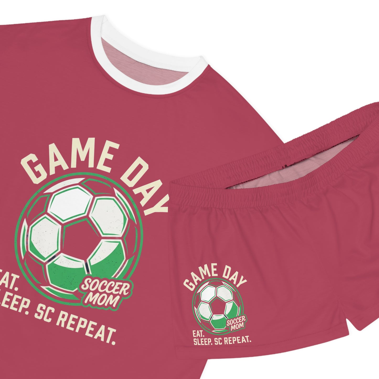 Game Day Women's Pajama Set — "Eat. Sleep. SC. Repeat." Soccer Mom Sleepwear