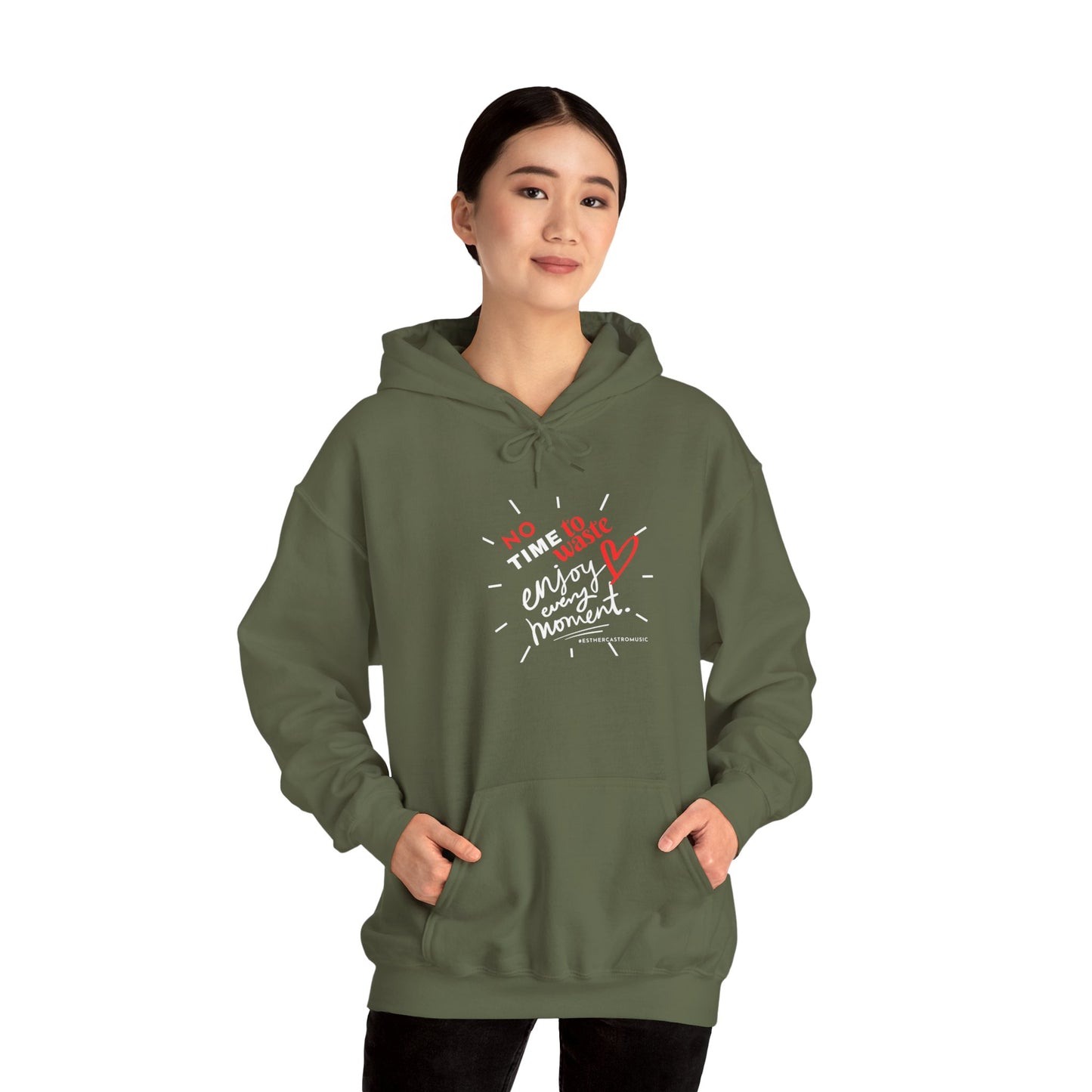 No Time to Waste Unisex Hoodie - Cozy Cotton/Poly Blend Sweater for Cold Days, Kangaroo Pocket, Stylish Drawstring - Holiday Gift,