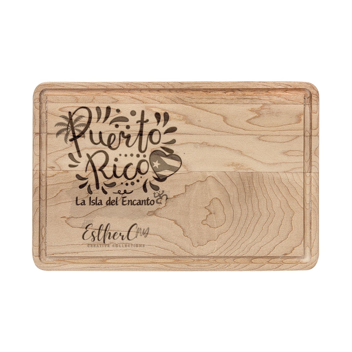 Puerto Rico Engraved Wooden Cutting Board — La Isla del Encanto