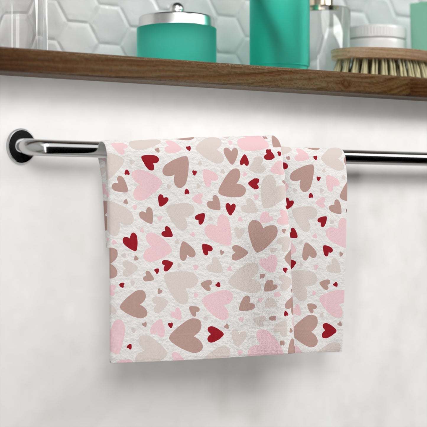 Camouflage Hearts Face Towel