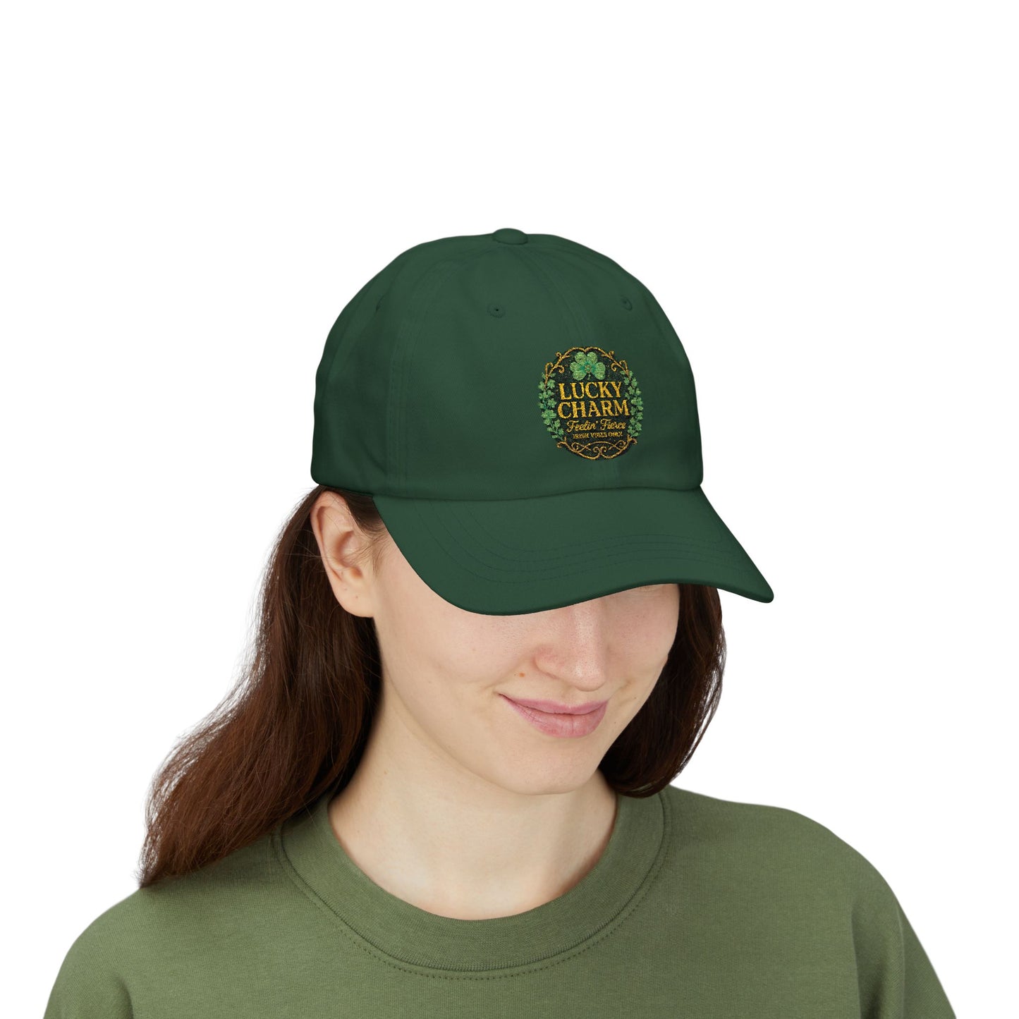Luck Charm Feelin' Fierce Irish Vibes Only Embroidered Dad Cap