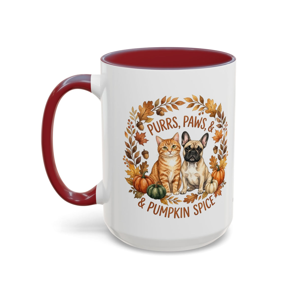 Fall Pet Mug - "Purrs, Paws & Pumpkin Spice" Accent Coffee Mug
