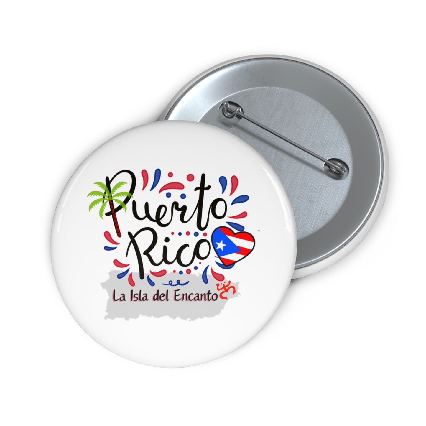 Puerto Rico Custom Pin Buttons