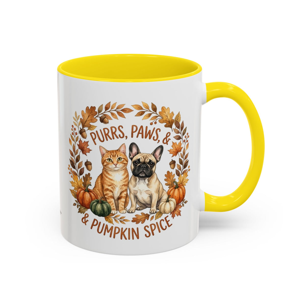 Fall Pet Mug - "Purrs, Paws & Pumpkin Spice" Accent Coffee Mug