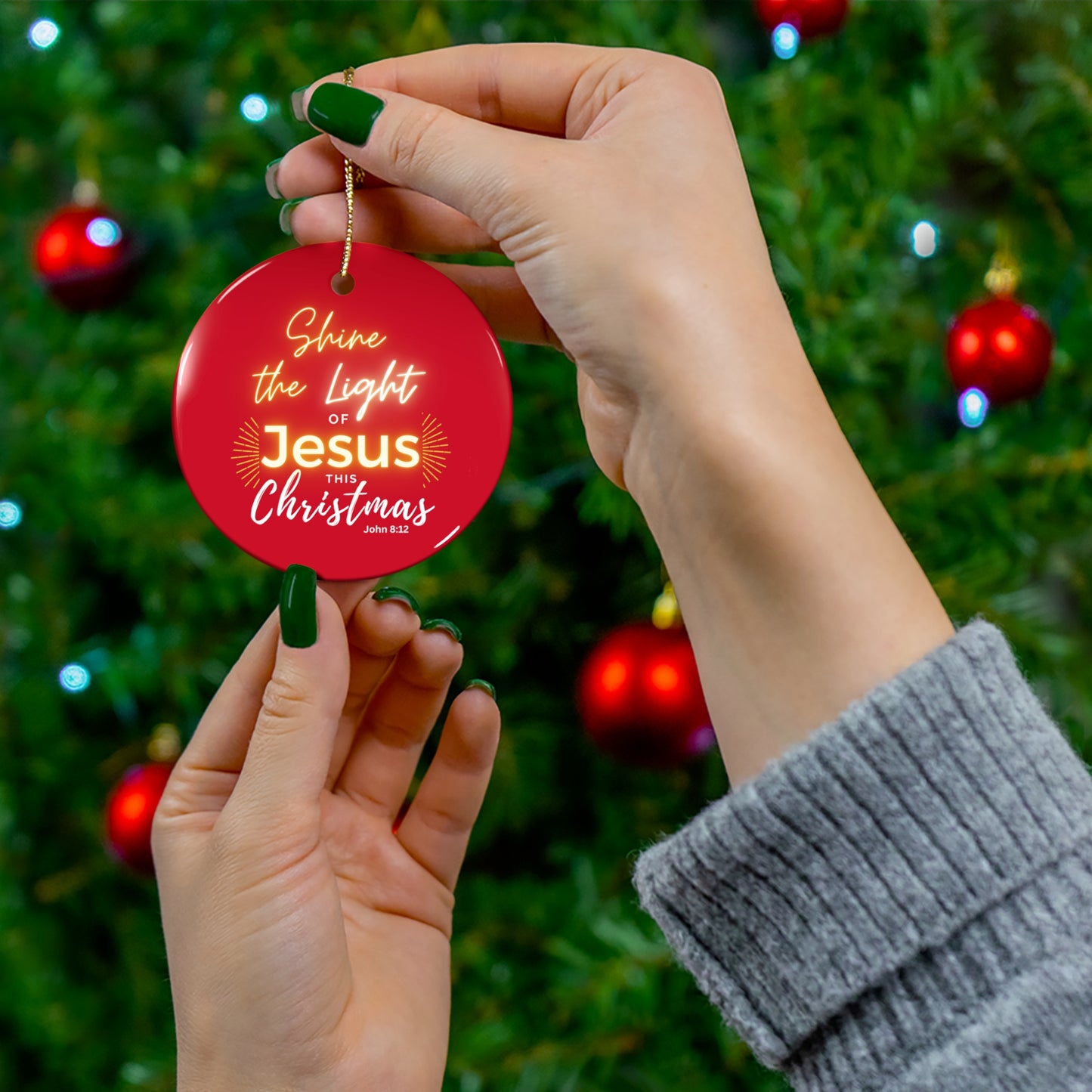 Christmas -Ceramic Ornament, 4 Shapes