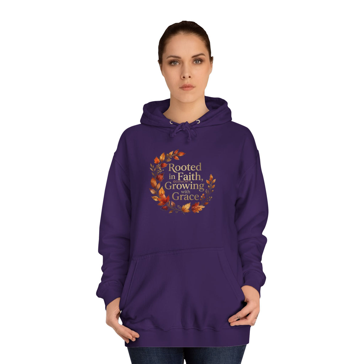 Hoodie - Rooted in Faith, Growing with Grace, Fall Wreath Hoodie