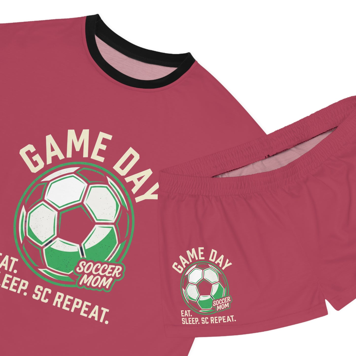 Game Day Women's Pajama Set — "Eat. Sleep. SC. Repeat." Soccer Mom Sleepwear