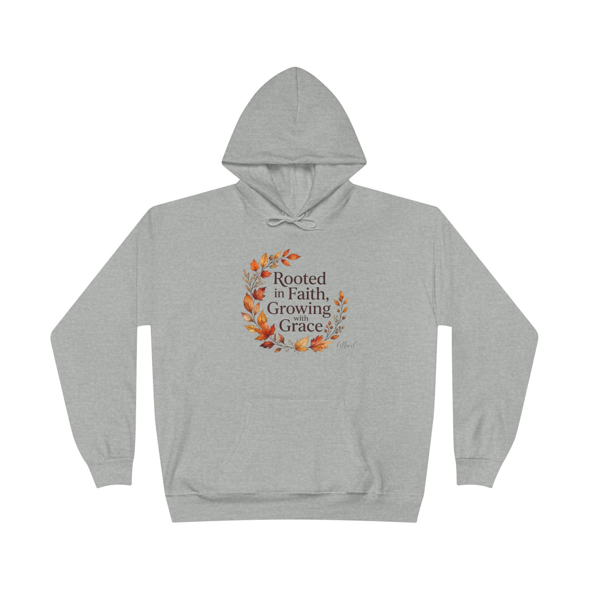 Christian Faith Hoodie — "Rooted in Faith, Growing with Grace" Autumn Wreath Pullover