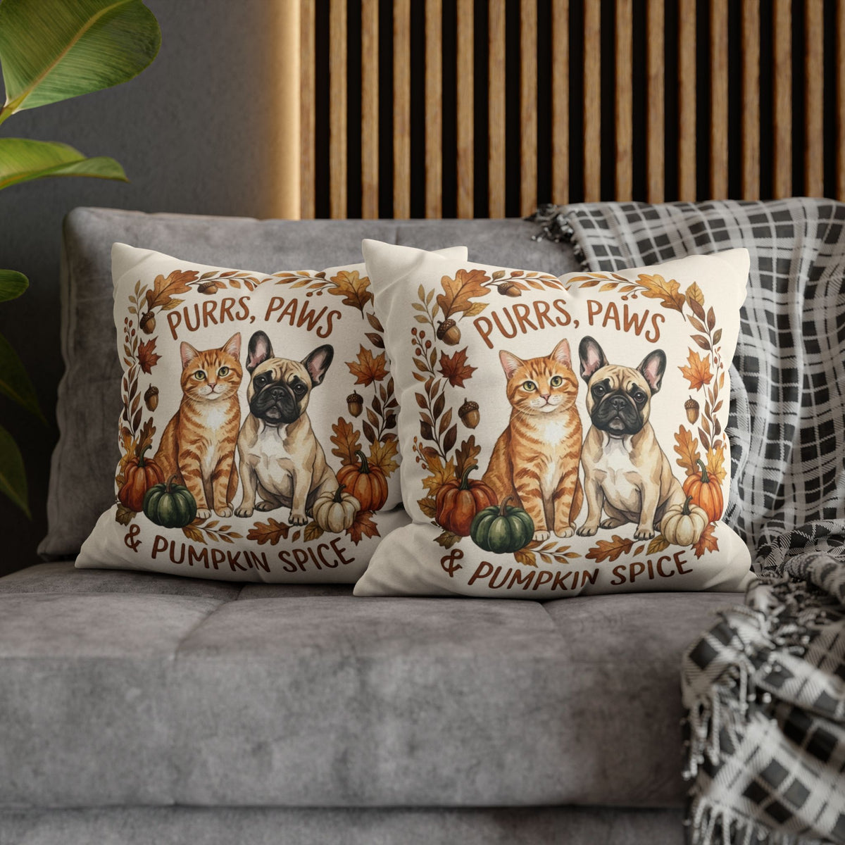 Purrs, Paws & Pumpkin Spice Fall Pillowcase