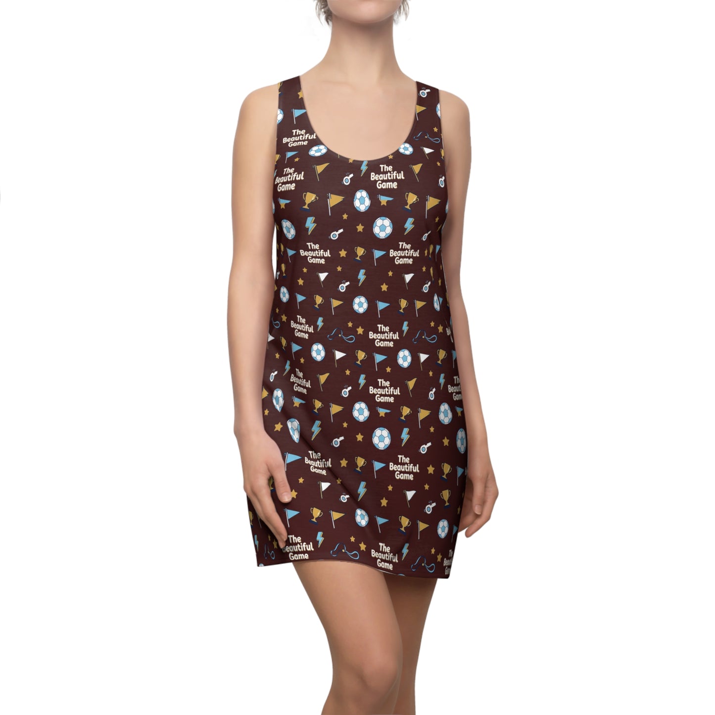 Racerback Dress — The Beautiful Game Soccer Pattern