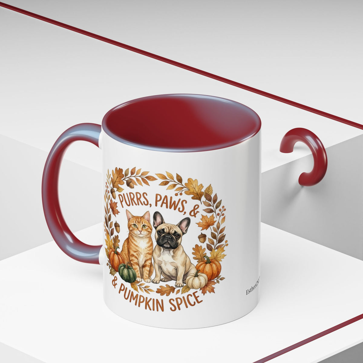 Fall Pet Mug - "Purrs, Paws & Pumpkin Spice" Accent Coffee Mug