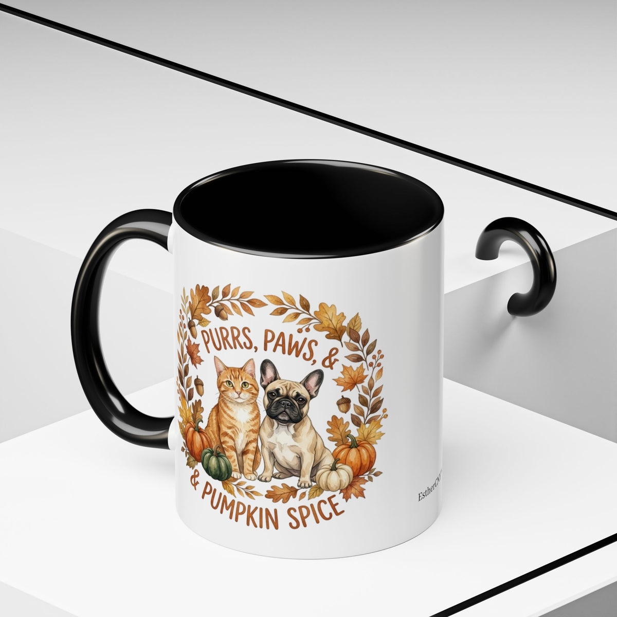 Fall Pet Mug - "Purrs, Paws & Pumpkin Spice" Accent Coffee Mug