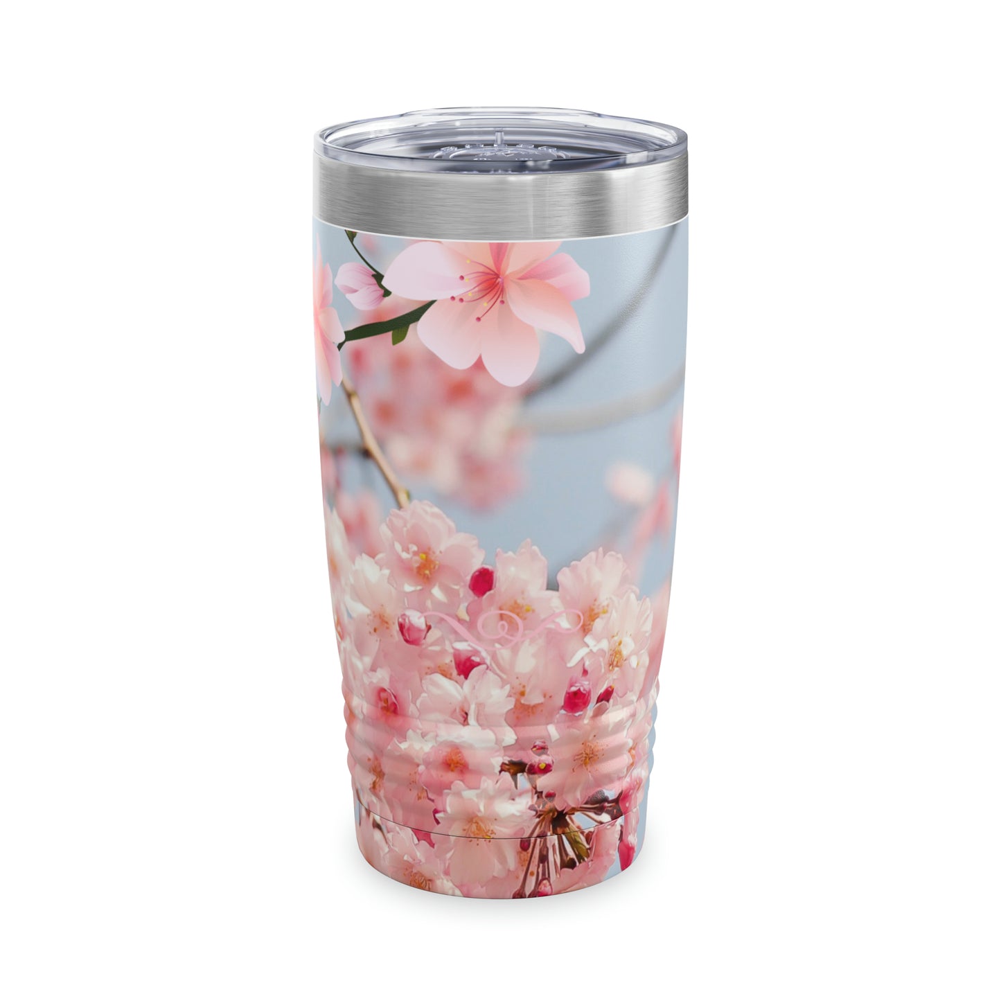 Vaso Cherry Blossom Ringneck, 20 oz, regalo para ella, regalo para él, vasos, vaso de acero inoxidable premium