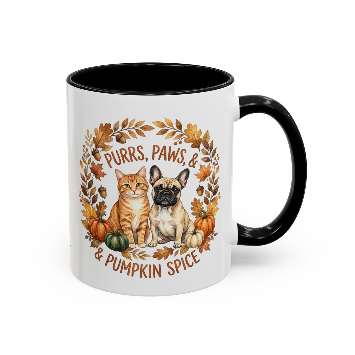 Fall Pet Mug - "Purrs, Paws & Pumpkin Spice" Accent Coffee Mug