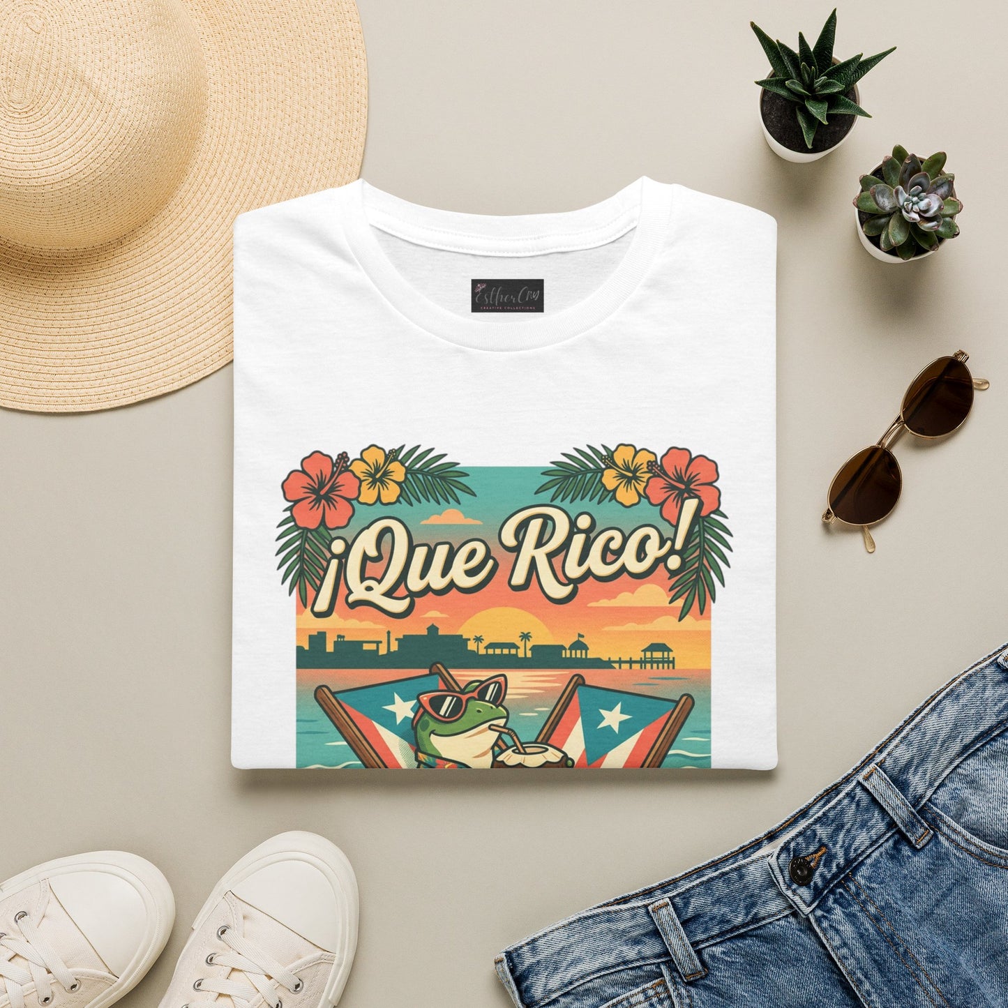 Tropical Frog Beach T‑Shirt — "Coco de Mayagüez Puerto Rico" Summer Vacation Tee