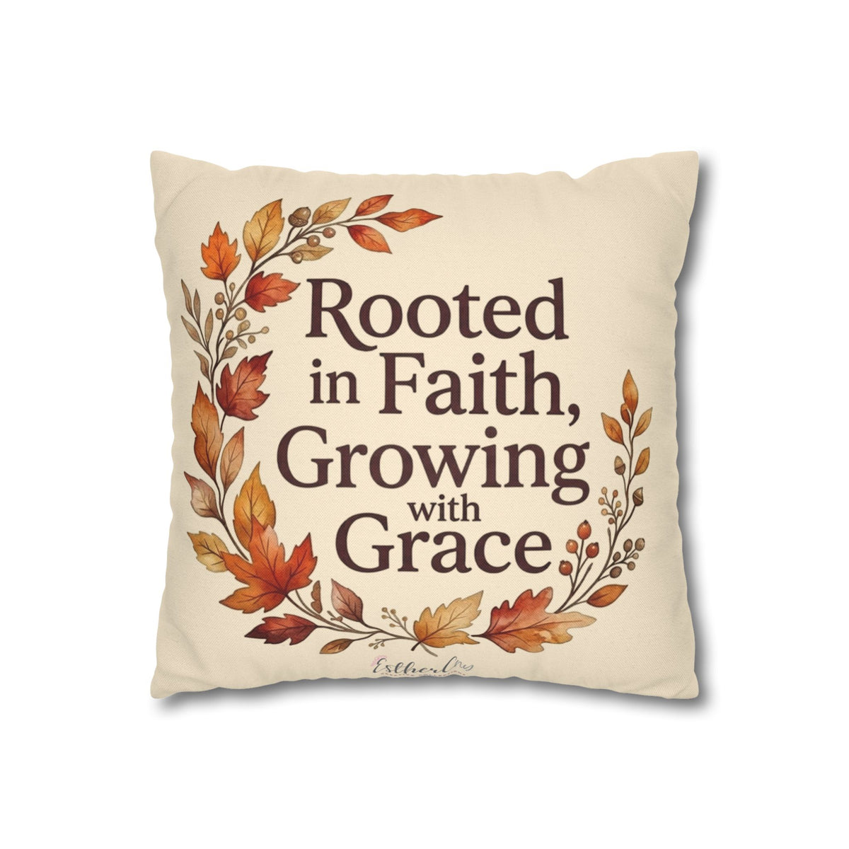 Faith Pillow - "Rooted in Faith, Growing with Grace" Fall Decorative Throw Pillowcase