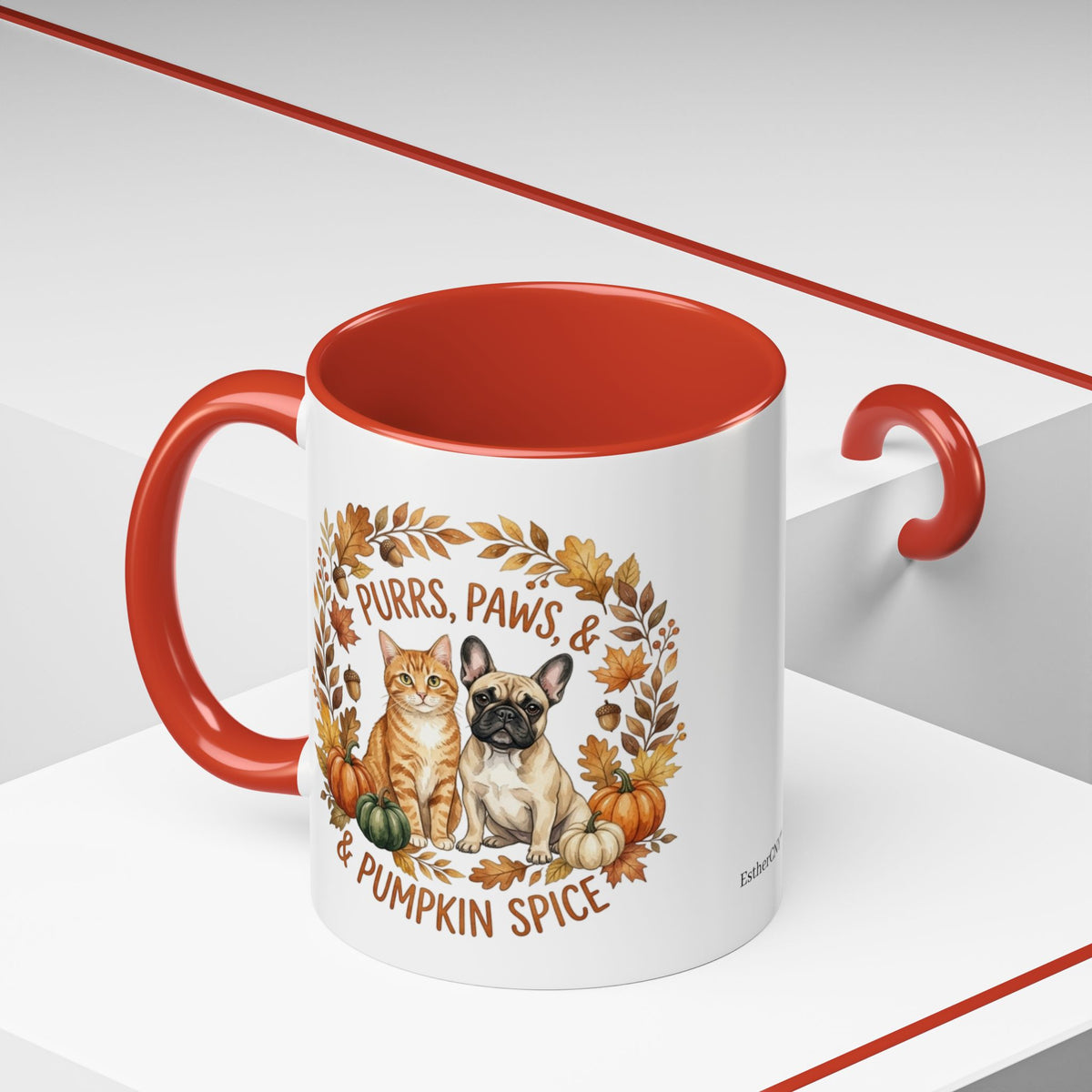 Fall Pet Mug - "Purrs, Paws & Pumpkin Spice" Accent Coffee Mug