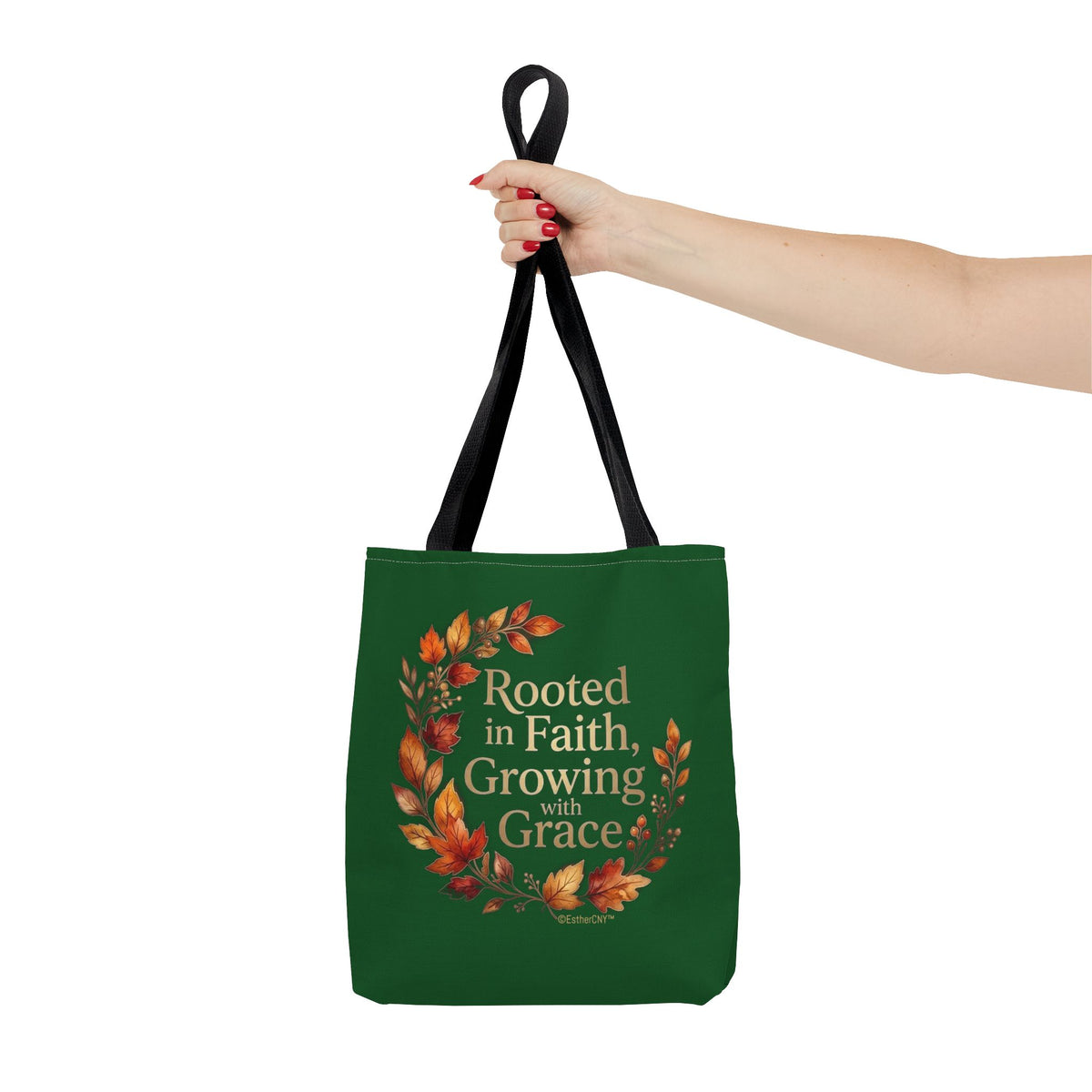 Faith Wreath Tote — "Rooted in Faith, Growing with Grace" Fall Canvas Bag
