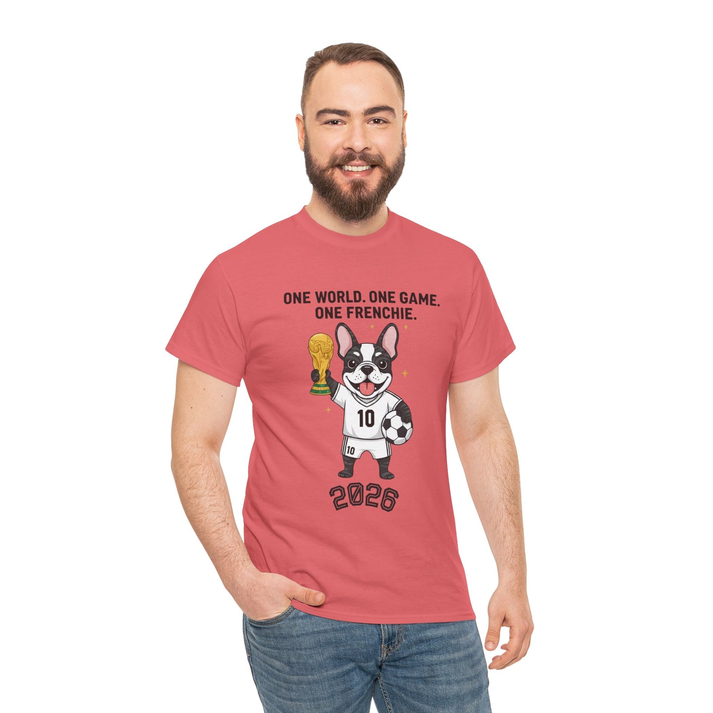 One World One Game One Frenchie World Cup 2026 T-Shirt | Soccer Dog Tee