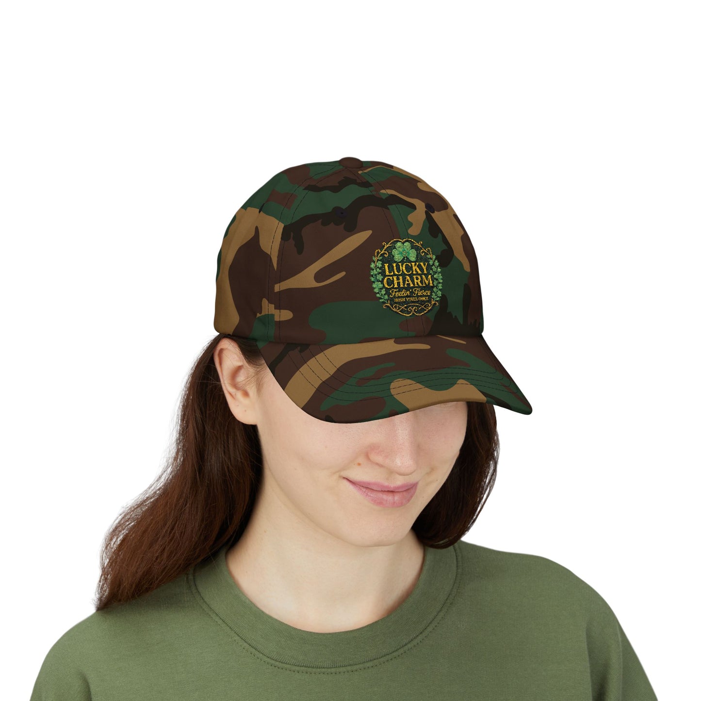 Luck Charm Feelin' Fierce Irish Vibes Only Embroidered Dad Cap