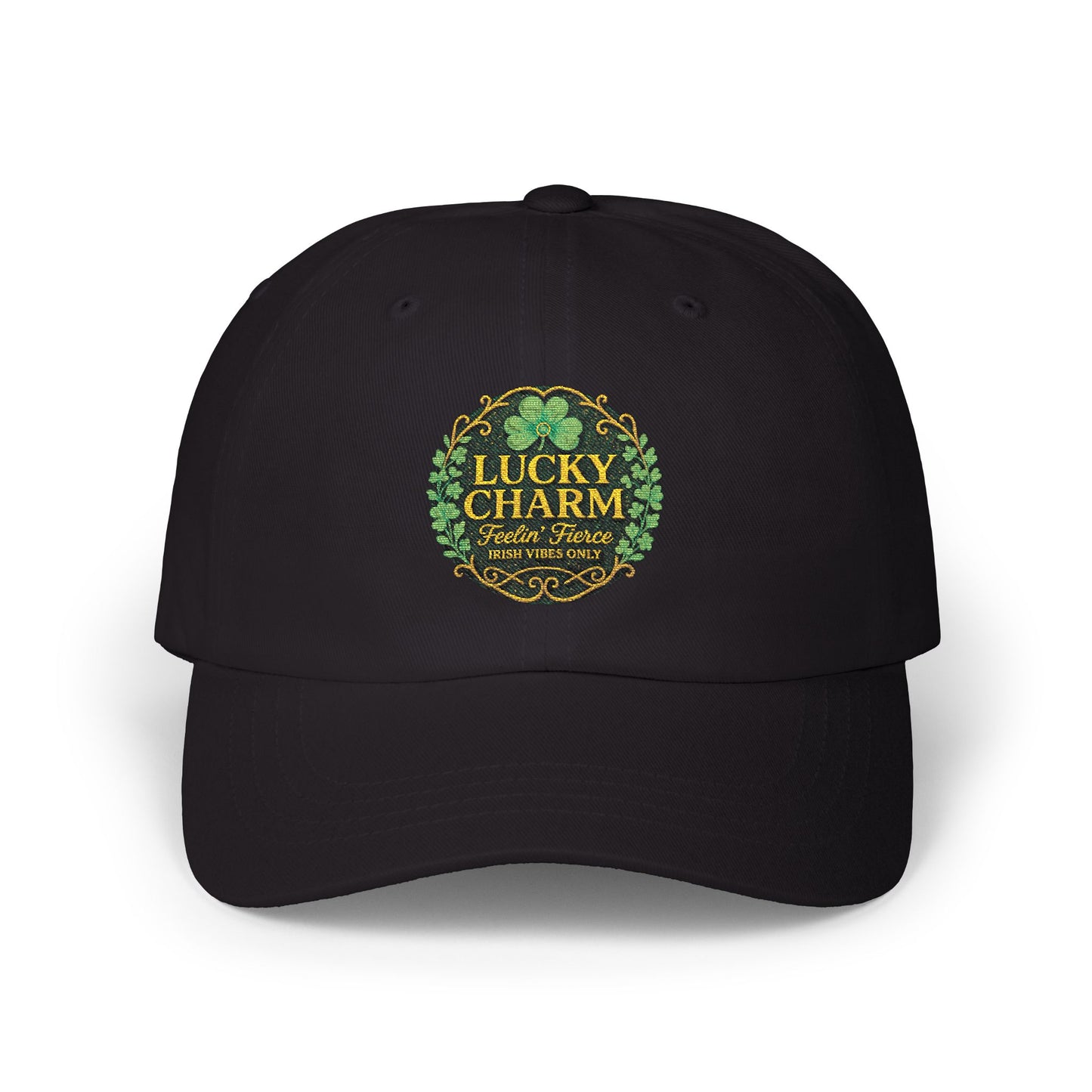 Luck Charm Feelin' Fierce Irish Vibes Only Embroidered Dad Cap