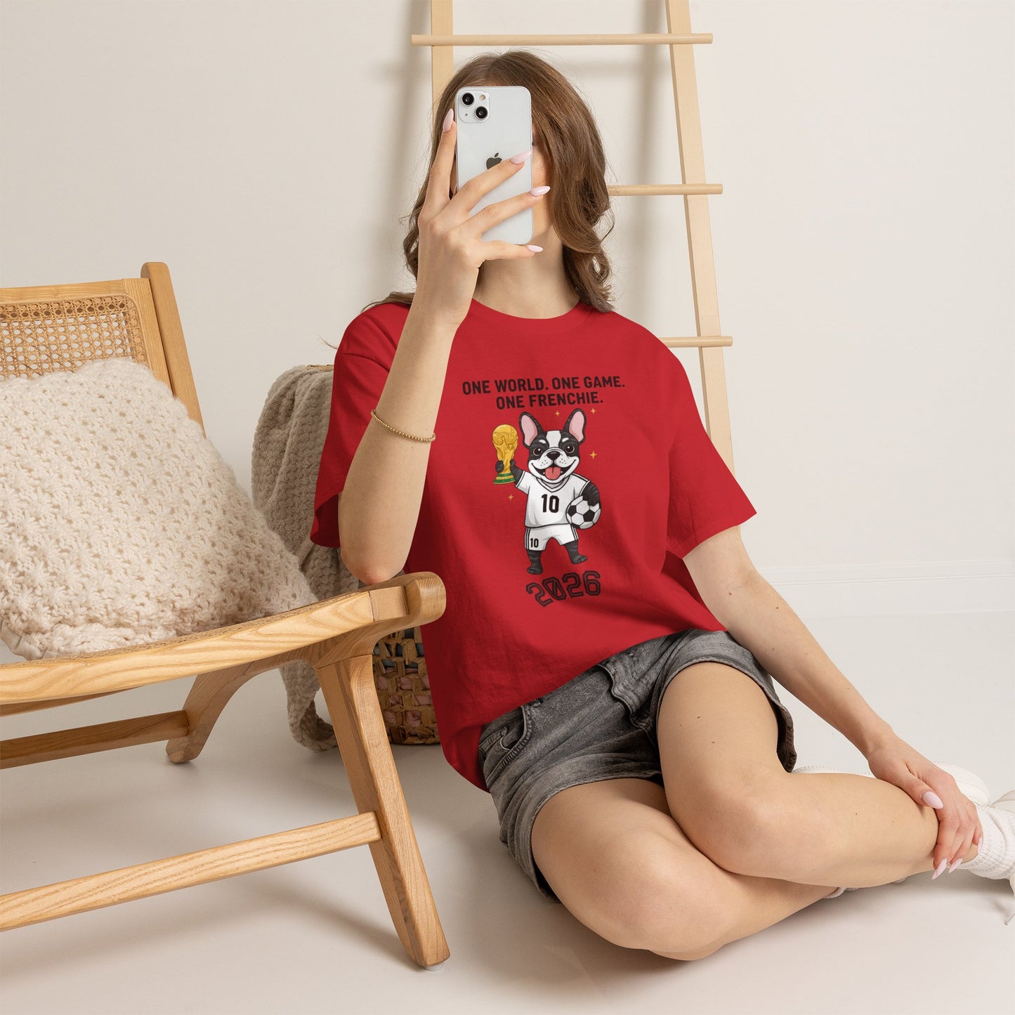 One World One Game One Frenchie World Cup 2026 T-Shirt | Soccer Dog Tee