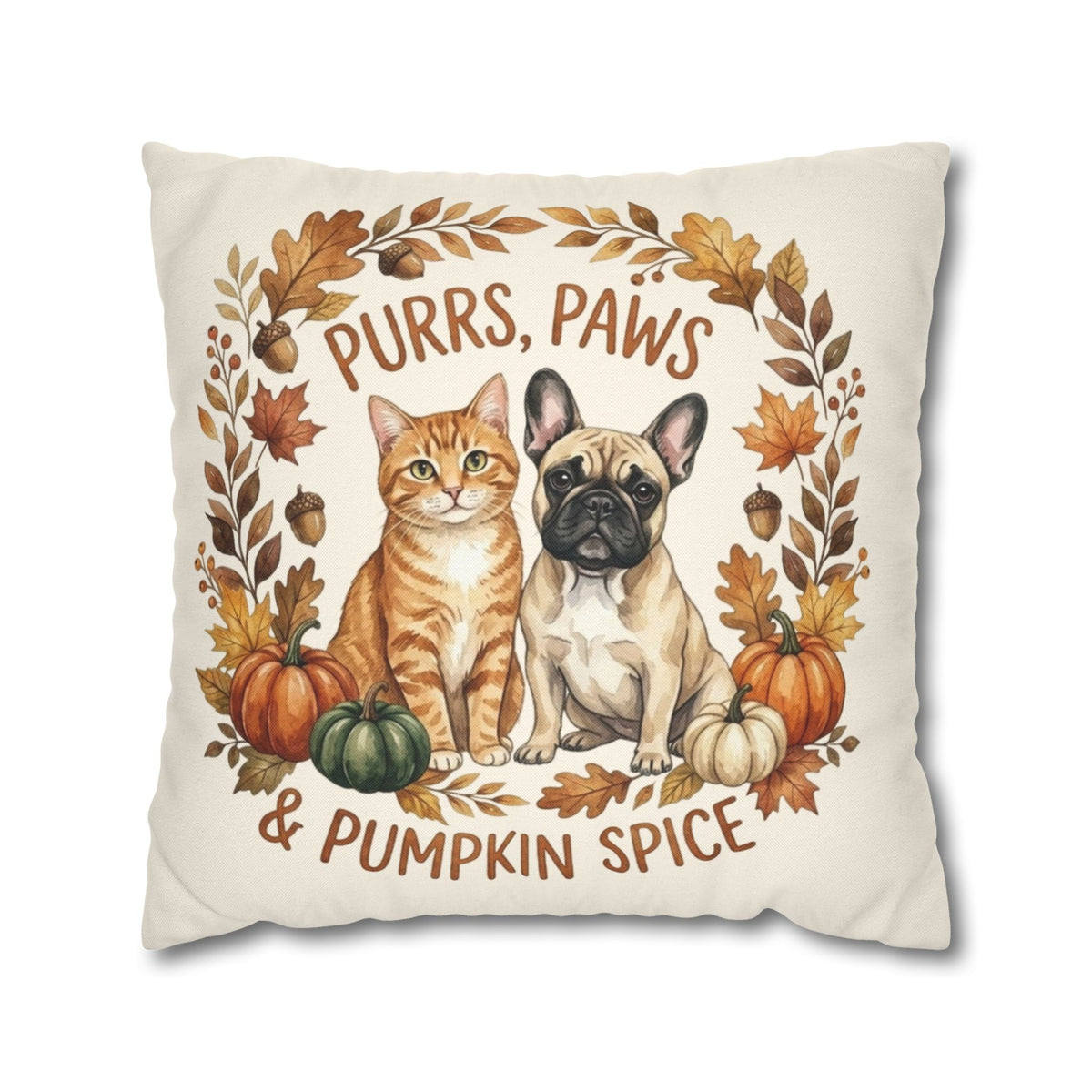 Purrs, Paws & Pumpkin Spice Fall Pillowcase