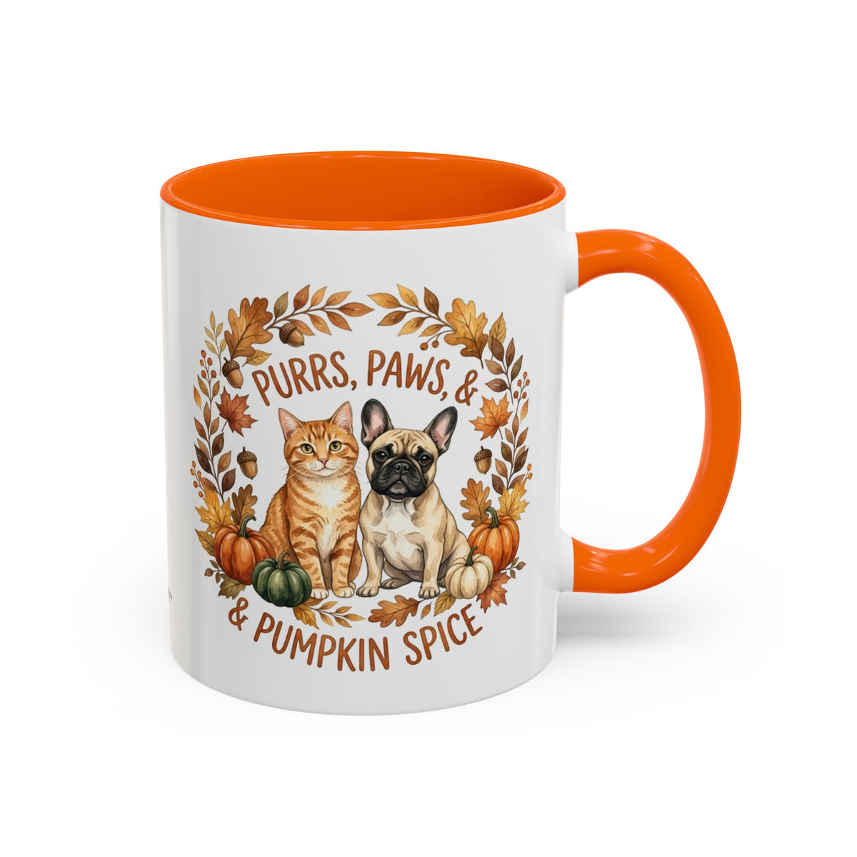 Fall Pet Mug - "Purrs, Paws & Pumpkin Spice" Accent Coffee Mug