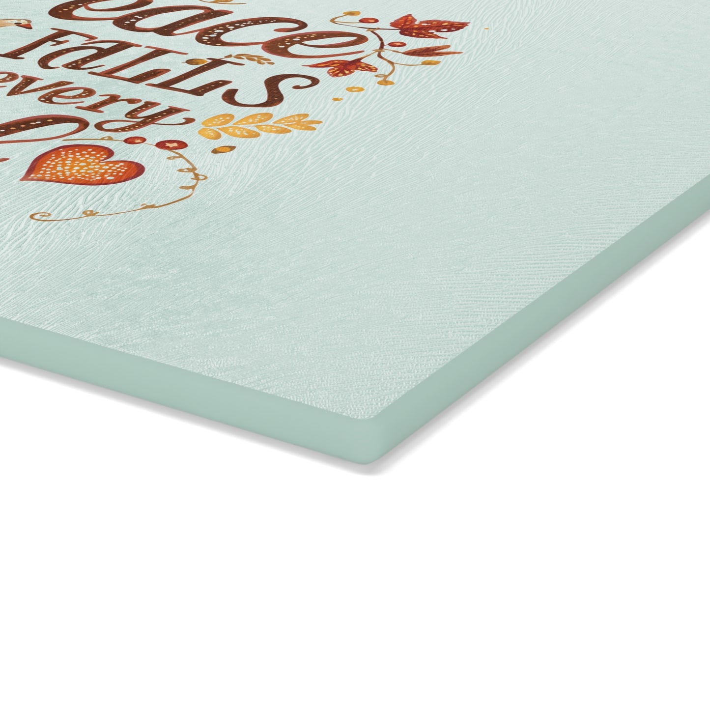 Glass Cutting Board - "Peace Falls With Every Leaf" Autumn Decorative Kitchen Board