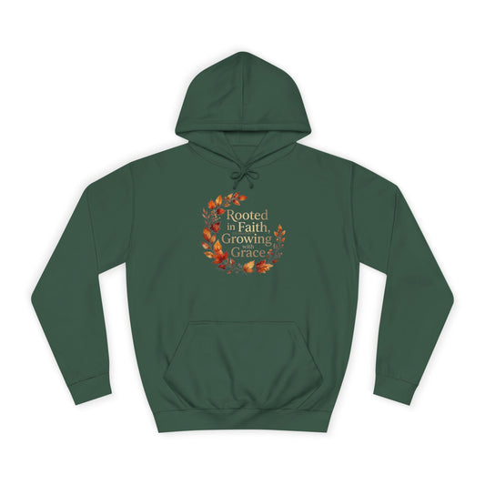 Hoodie - Rooted in Faith, Growing with Grace, Fall Wreath Hoodie