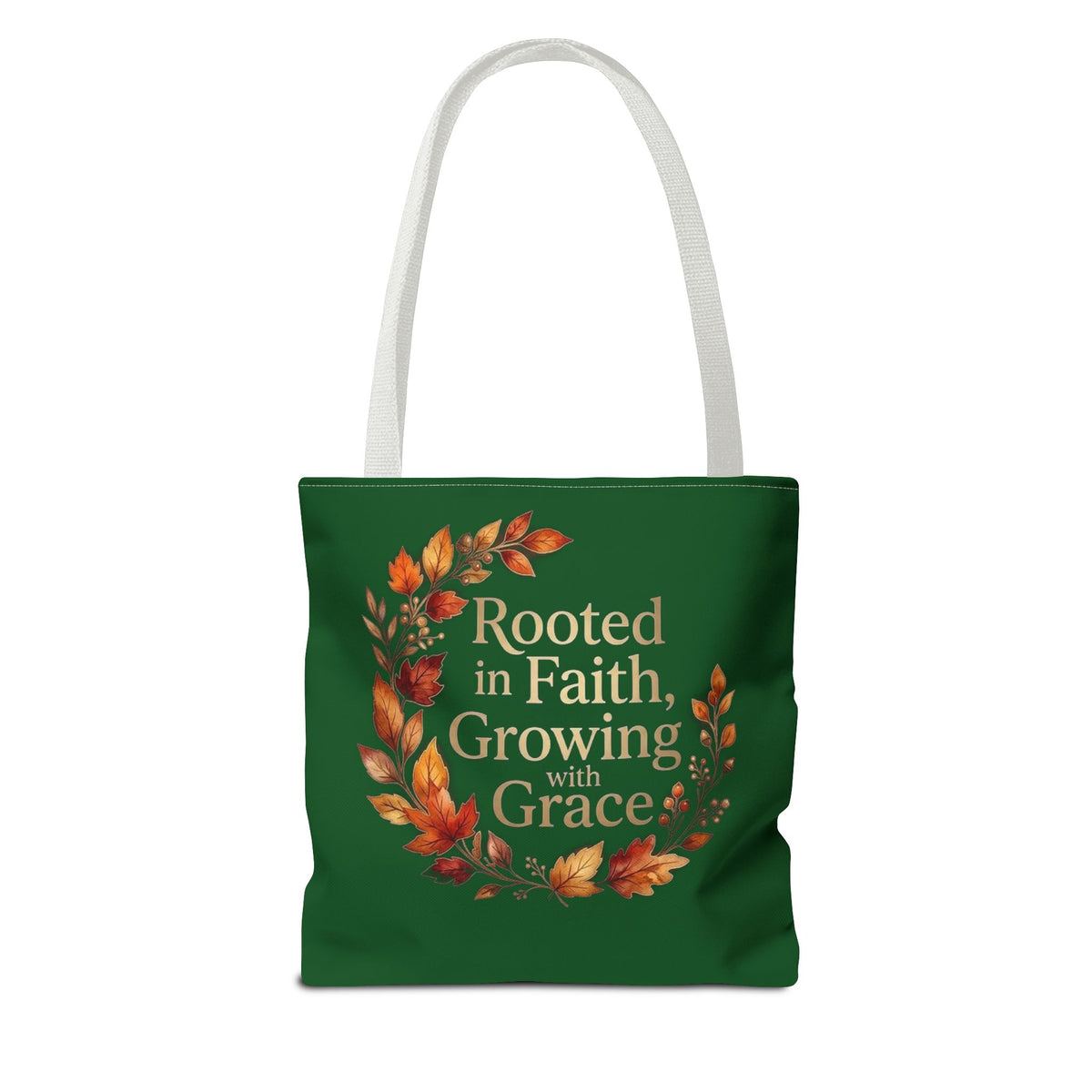 Faith Wreath Tote — "Rooted in Faith, Growing with Grace" Fall Canvas Bag