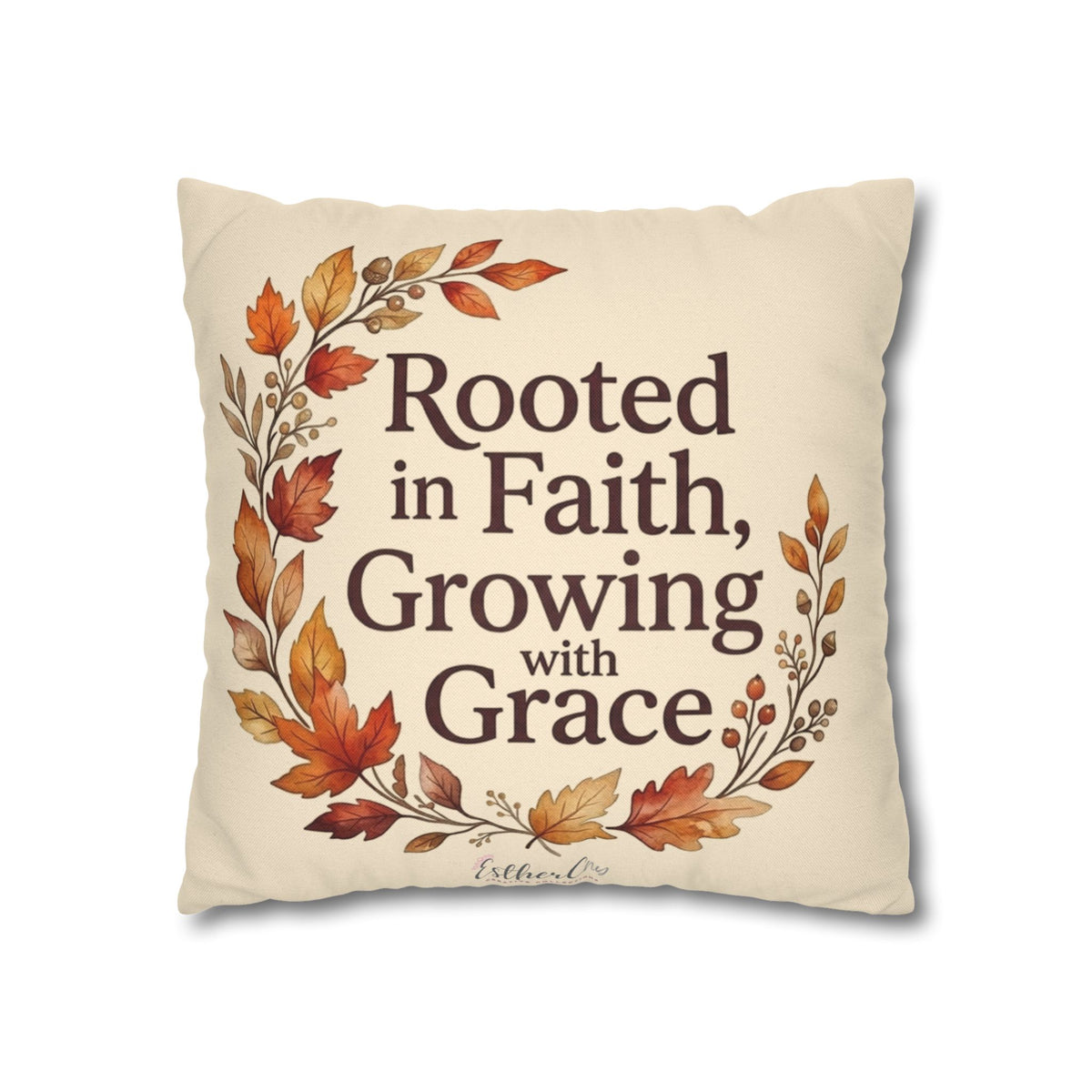 Faith Pillow - "Rooted in Faith, Growing with Grace" Fall Decorative Throw Pillowcase