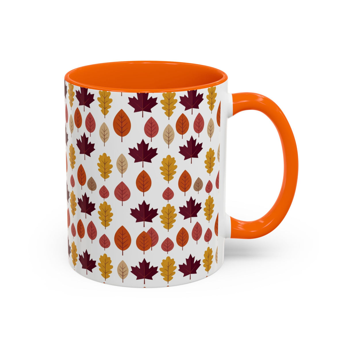 Autumn Leaves Accent Coffee Mug – Fall Leaf Pattern 11/15oz