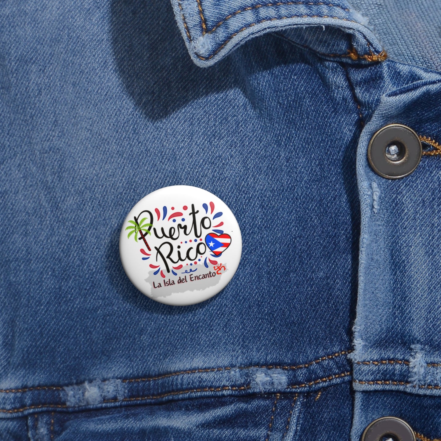 Puerto Rico Custom Pin Buttons