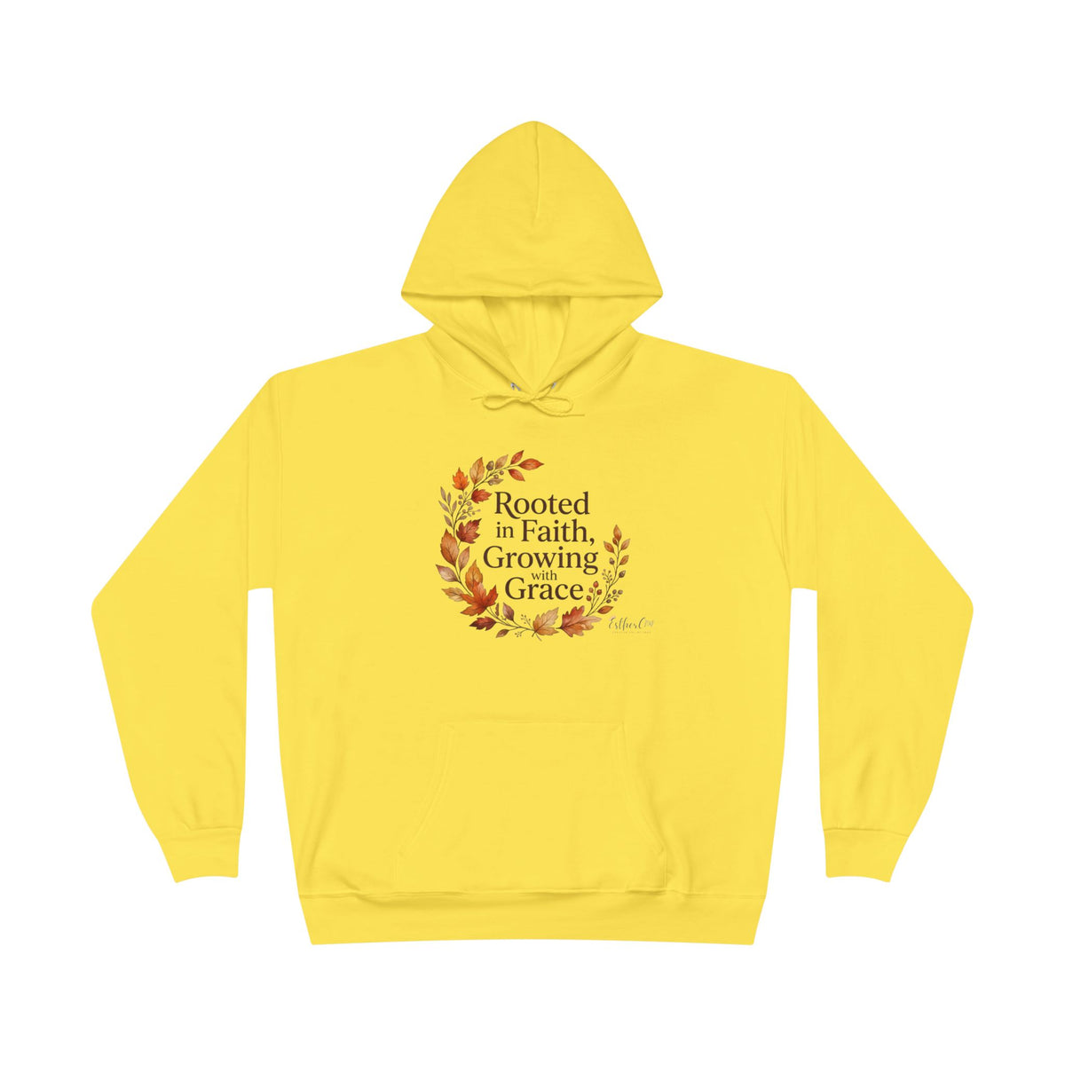 Christian Faith Hoodie — "Rooted in Faith, Growing with Grace" Autumn Wreath Pullover