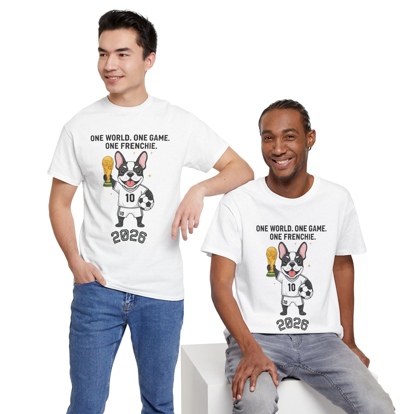One World One Game One Frenchie World Cup 2026 T-Shirt | Soccer Dog Tee
