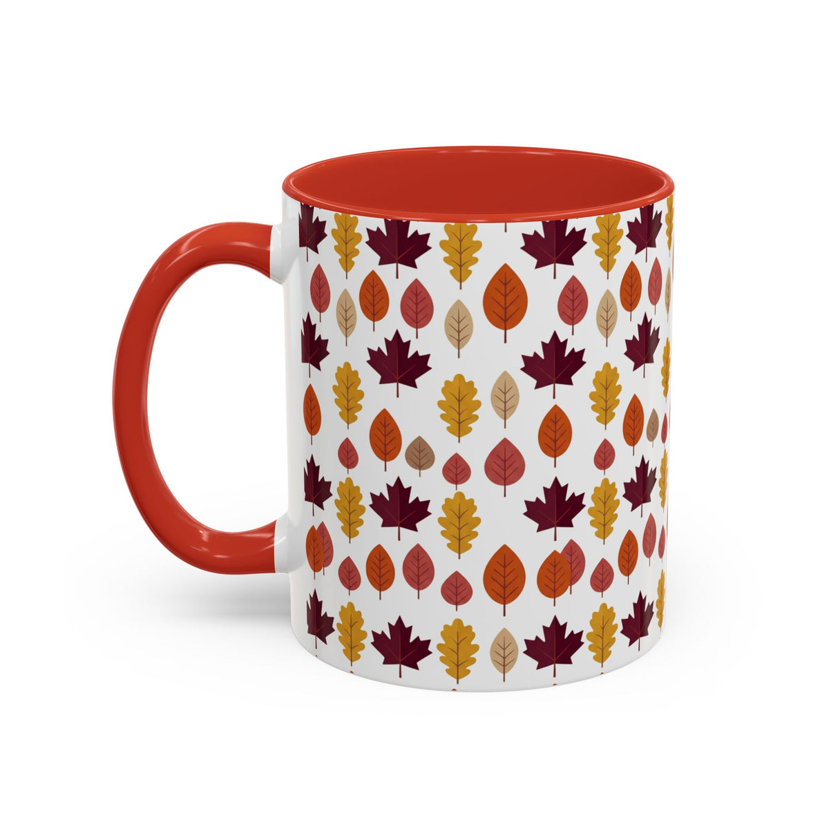 Autumn Leaves Accent Coffee Mug – Fall Leaf Pattern 11/15oz